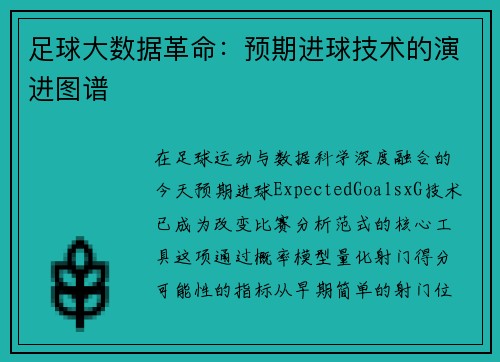 足球大数据革命：预期进球技术的演进图谱